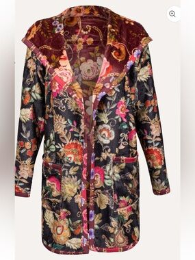 Johnny Was Joan Midi Sherpa Reversible Jacket Rolanda Floral Size XXL NWT